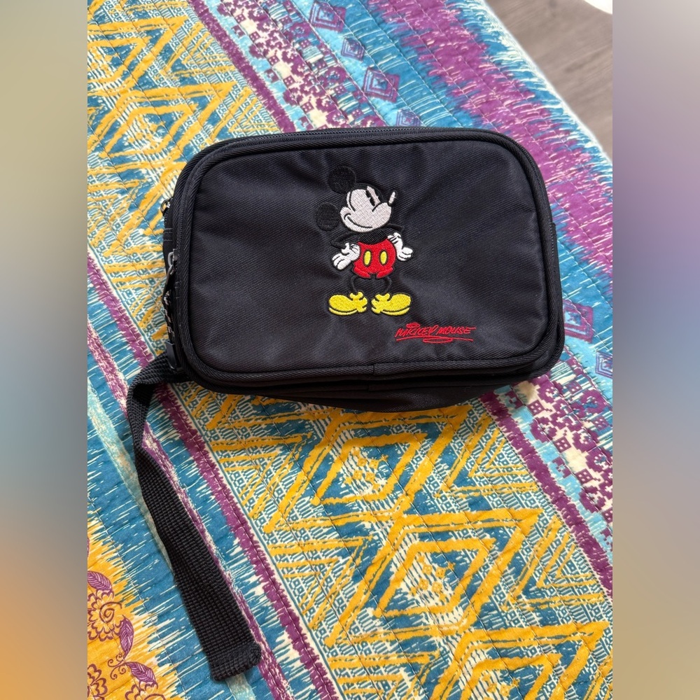 Vintage Walt Disney World Disney Black and Red Mickey Mouse Belt Bag